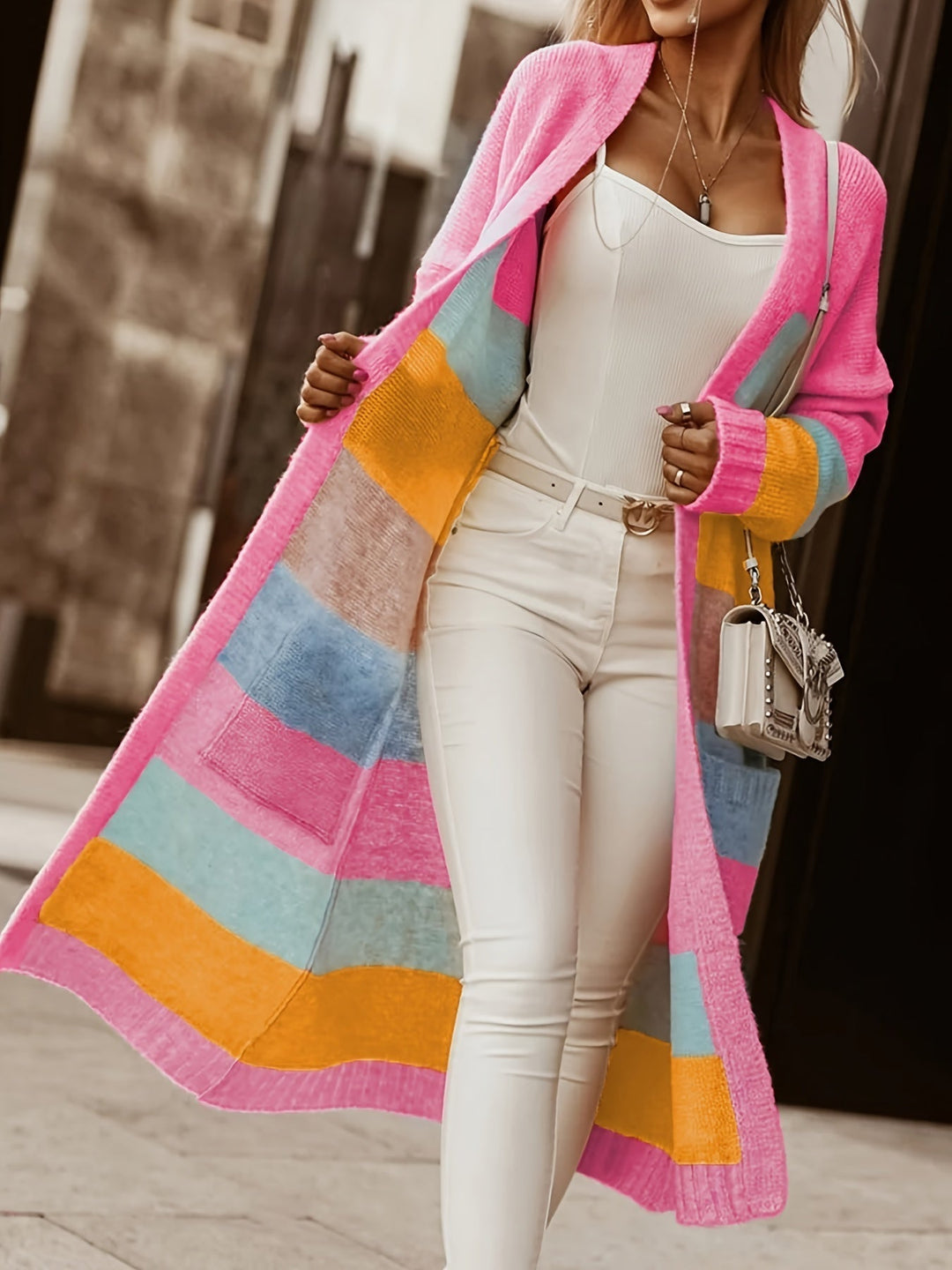 Noemi | Cardigan cu Dungi Pastel