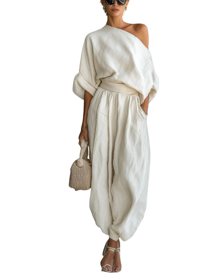 Alessia - Set Elegant Off-Shoulder din 2 Piese