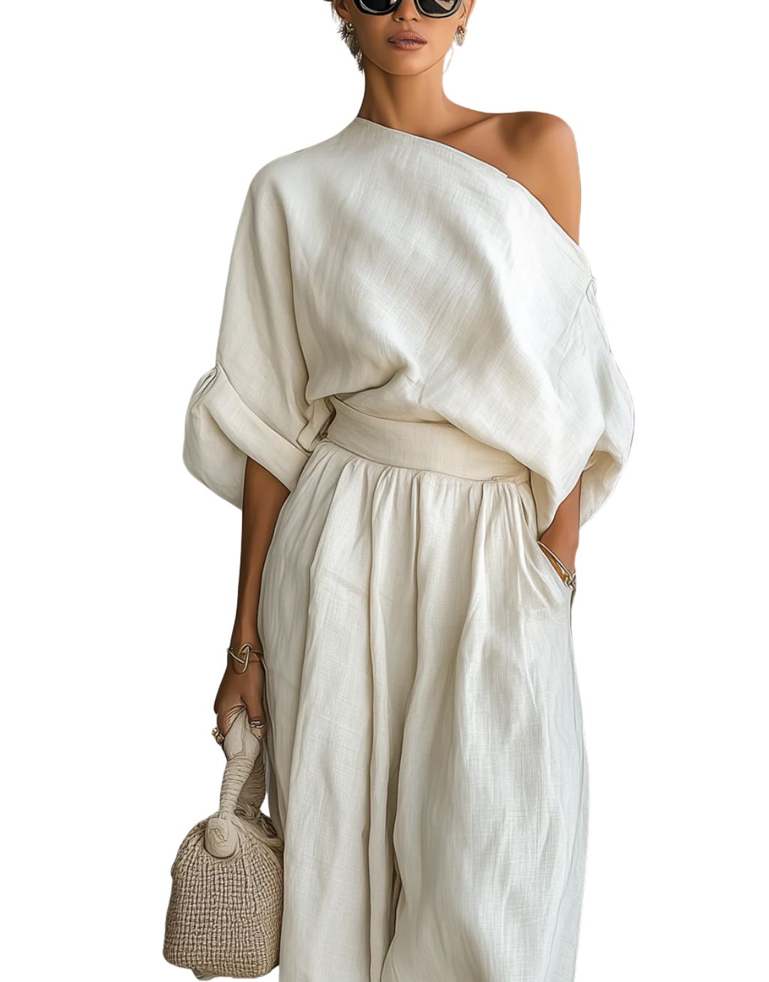 Alessia - Set Elegant Off-Shoulder din 2 Piese