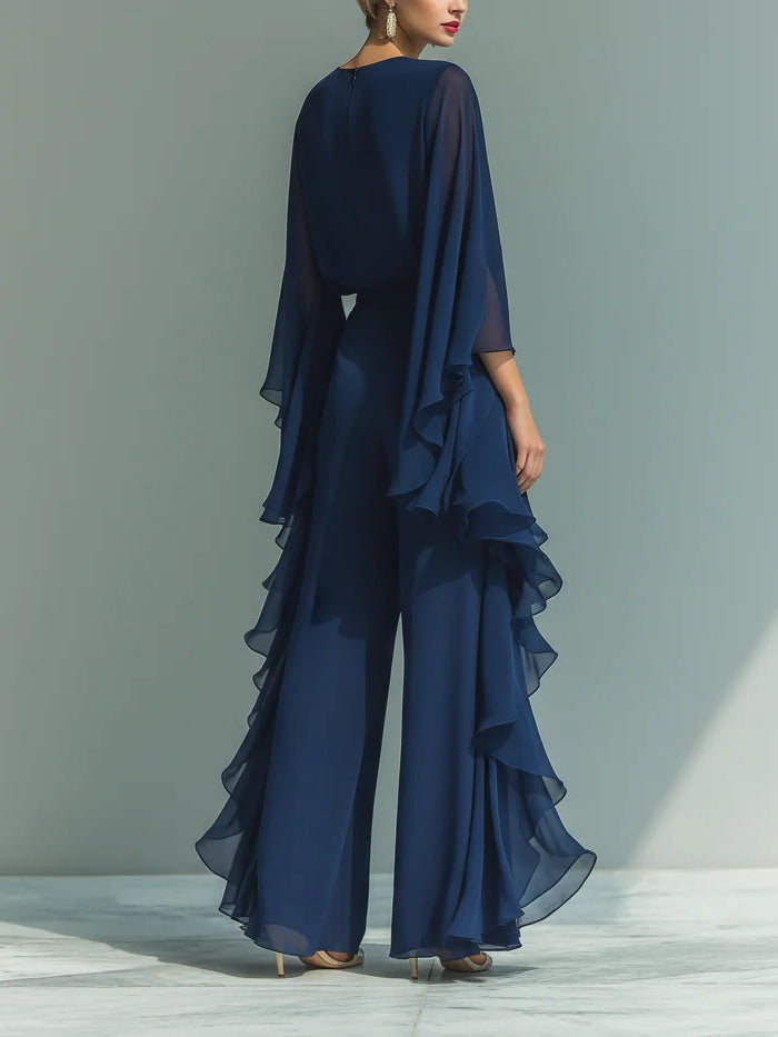 Elyssa - Set Elegant Din șifon Cu Volane