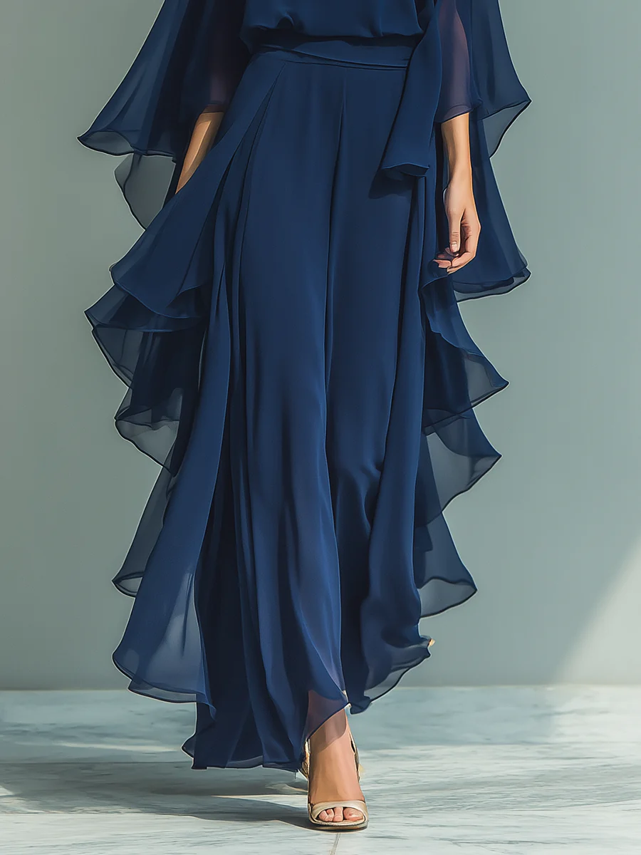 Elyssa - Set Elegant Din șifon Cu Volane