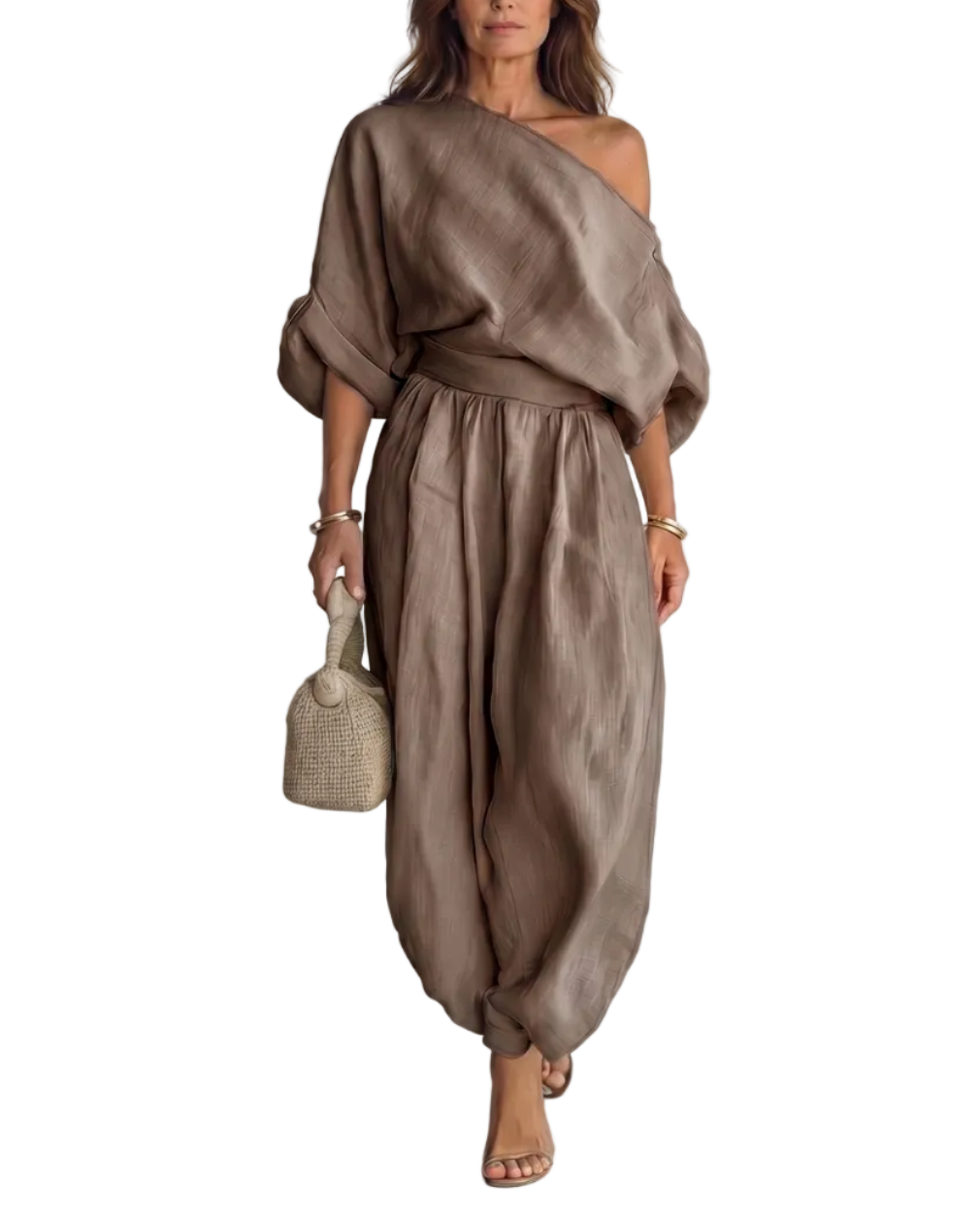 Alessia - Set Elegant Off-Shoulder din 2 Piese