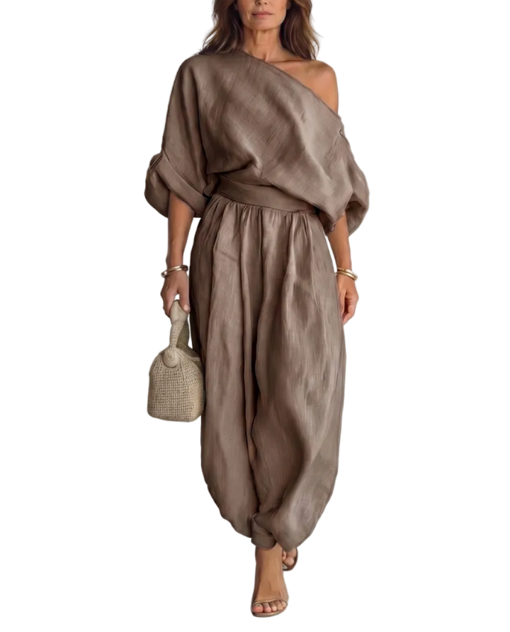Alessia - Set Elegant Off-Shoulder din 2 Piese